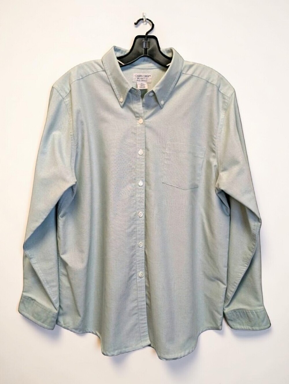 Cabin Creek Women's Wrinkle-Free Stain Release Button Up Shirt Oxford Green 14